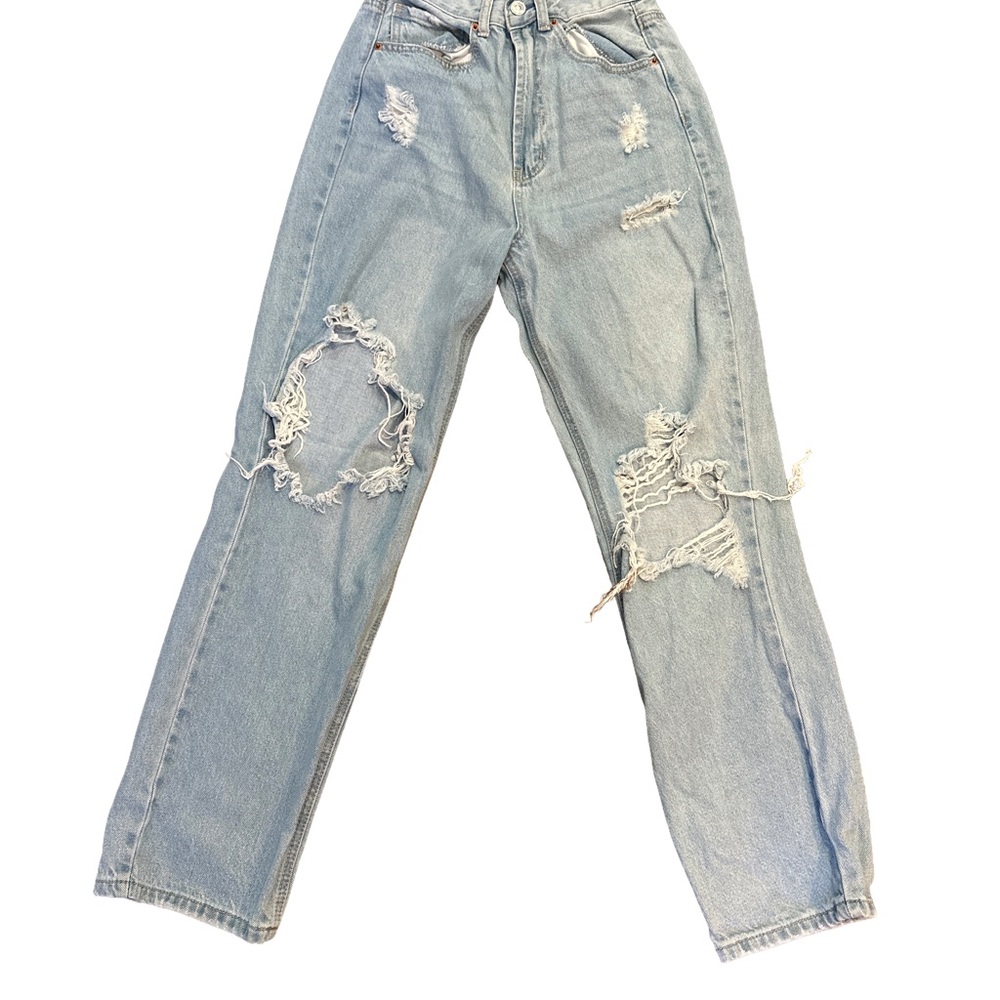 NWOT WAX Jeans Collection Womens Distressed Light Wash Denim Jeans Size Small